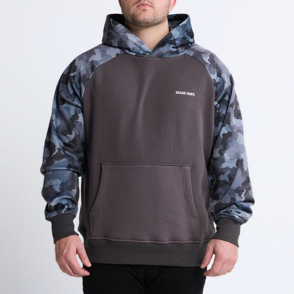 Grau Camouflage-Kapuzenpullover für Menschen