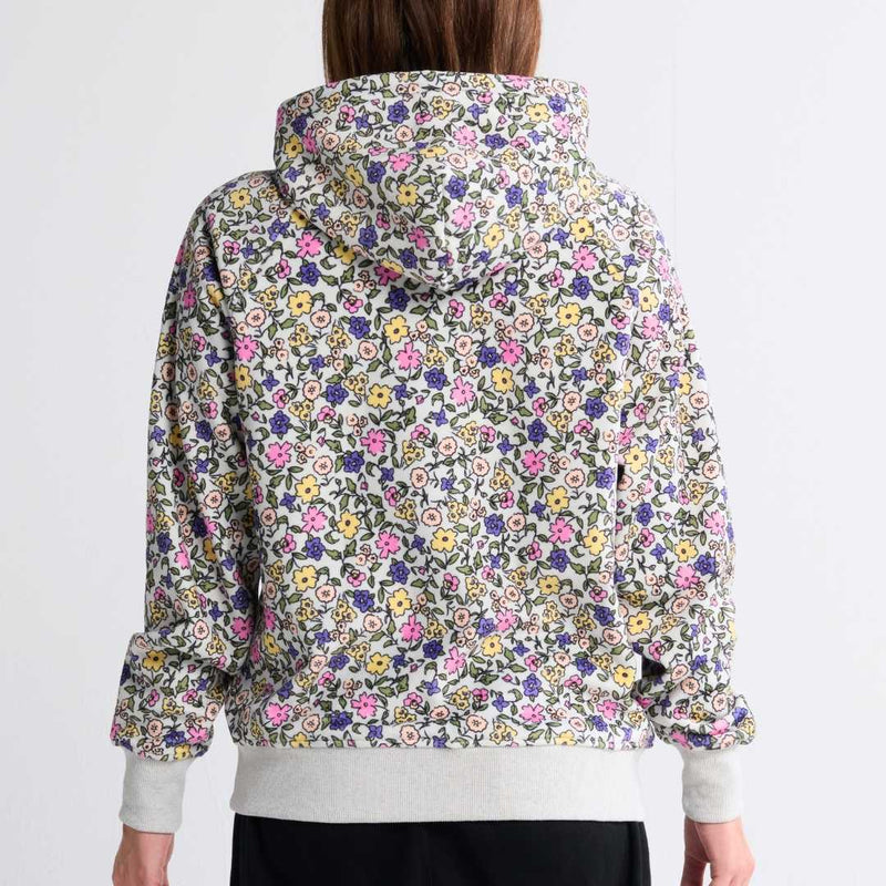 Vintage Flower Human Hoodie - Light Grey