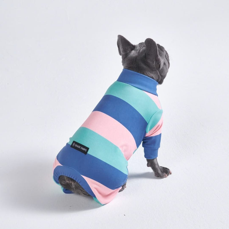 Hunde Pyjama - Gelb Blau Rosa